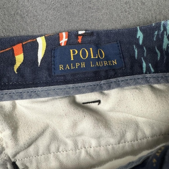 Polo Ralph Lauren Shorts Mens 36 Blue Nautical Sailboat Linen Blend 6" Classic - Picture 4 of 13